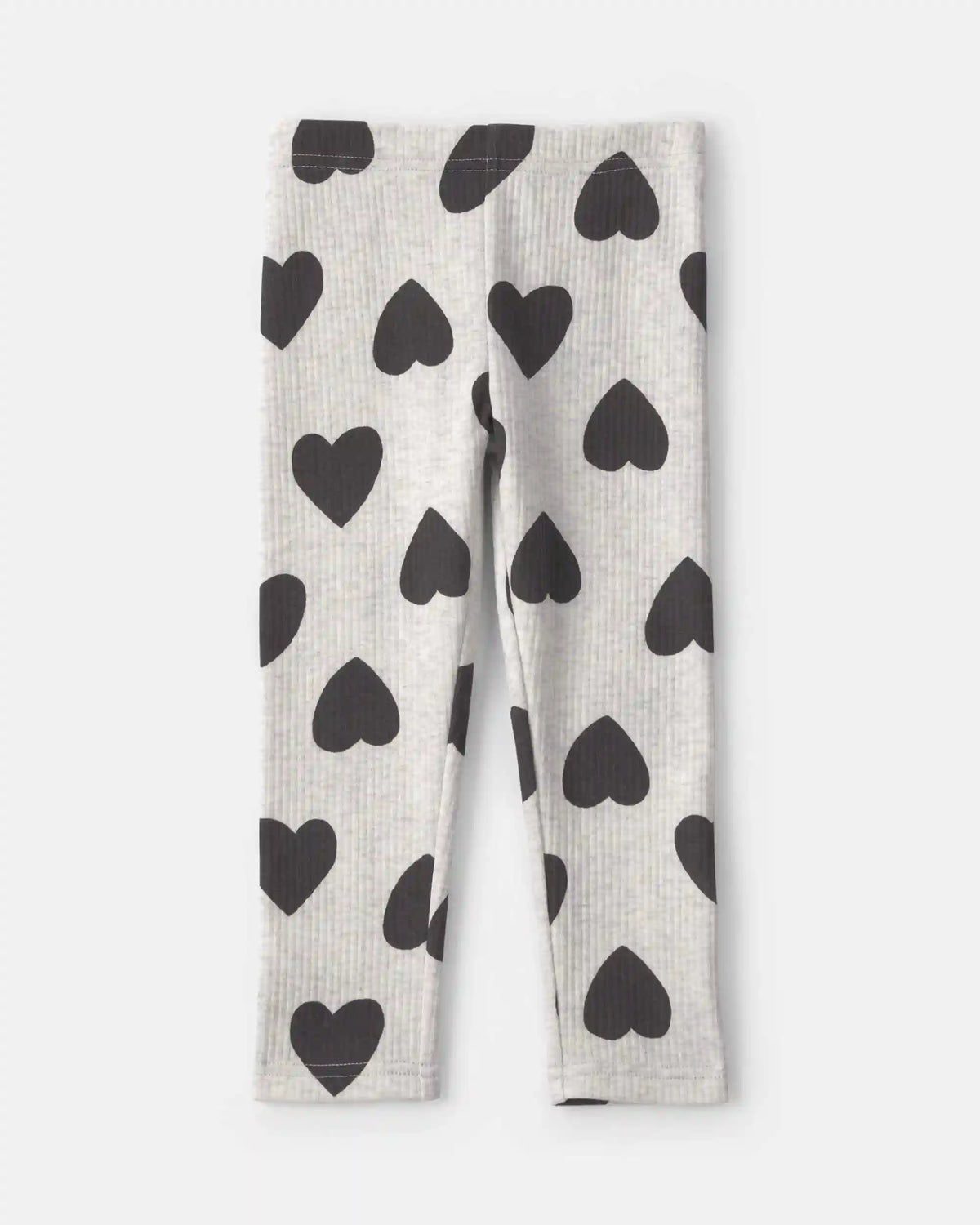Toddler Girl Heart Pull-On Stretch Leggings - Grey/Black