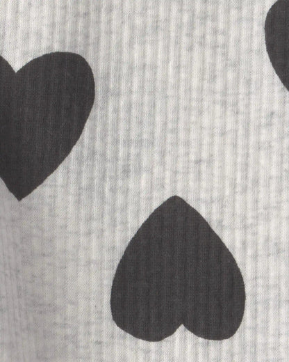 Toddler Girl Heart Pull-On Stretch Leggings - Grey/Black