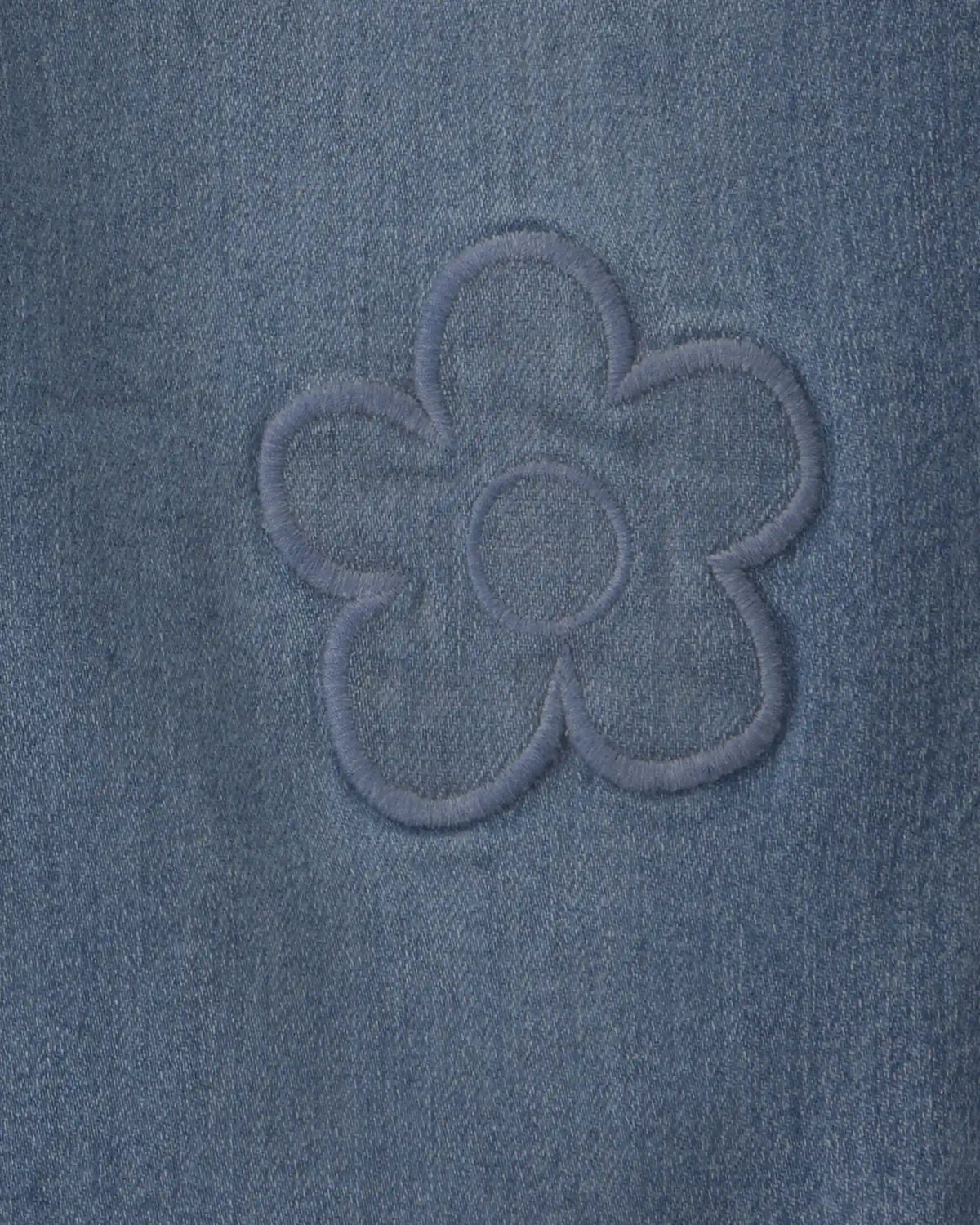 Toddler Girl Acid Wash Denim Baggy Cuffed Flower Jeans - Blue/Pink