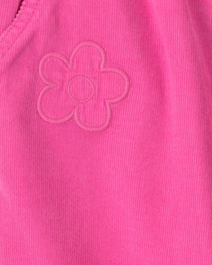 Toddler Girl Flower Corduroy Pull-On Pants - Pink