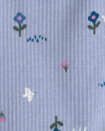 Toddler Girl Deer Floral Pull-On Stretch Leggings - Blue