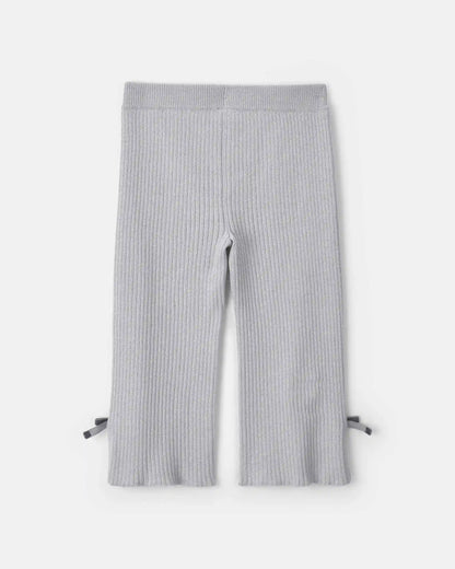 Toddler Girl Bow Flare Pants - Grey