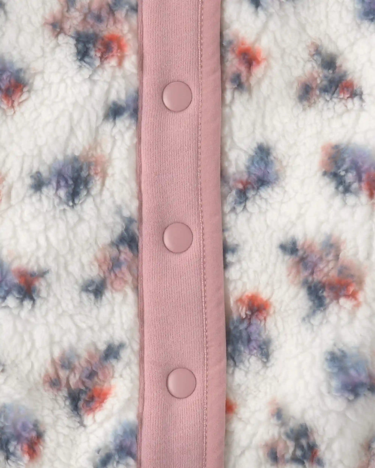 Toddler Girl Floral Fleece Jacket - Pink/White