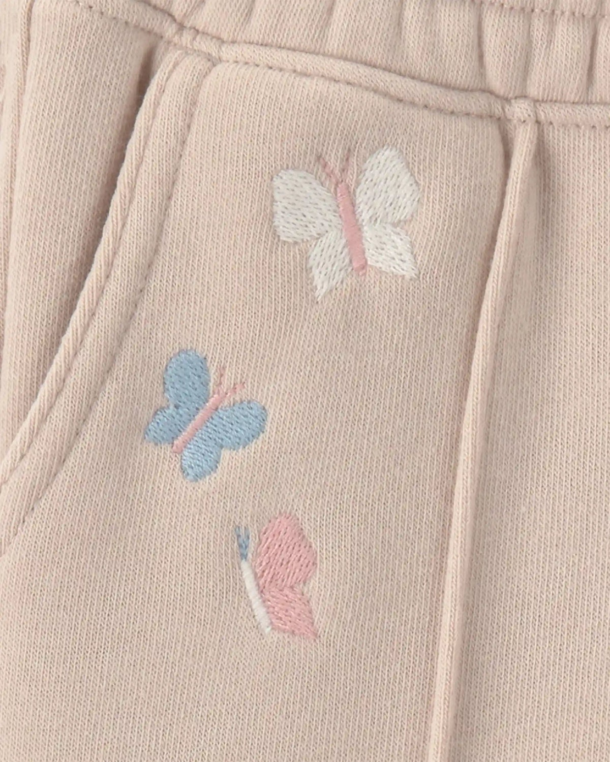 Toddler Girl Butterfly Fleece Pull-On Pants - Tan