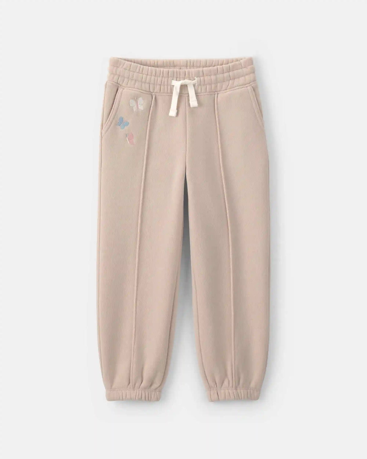 Toddler Girl Butterfly Fleece Pull-On Pants - Tan