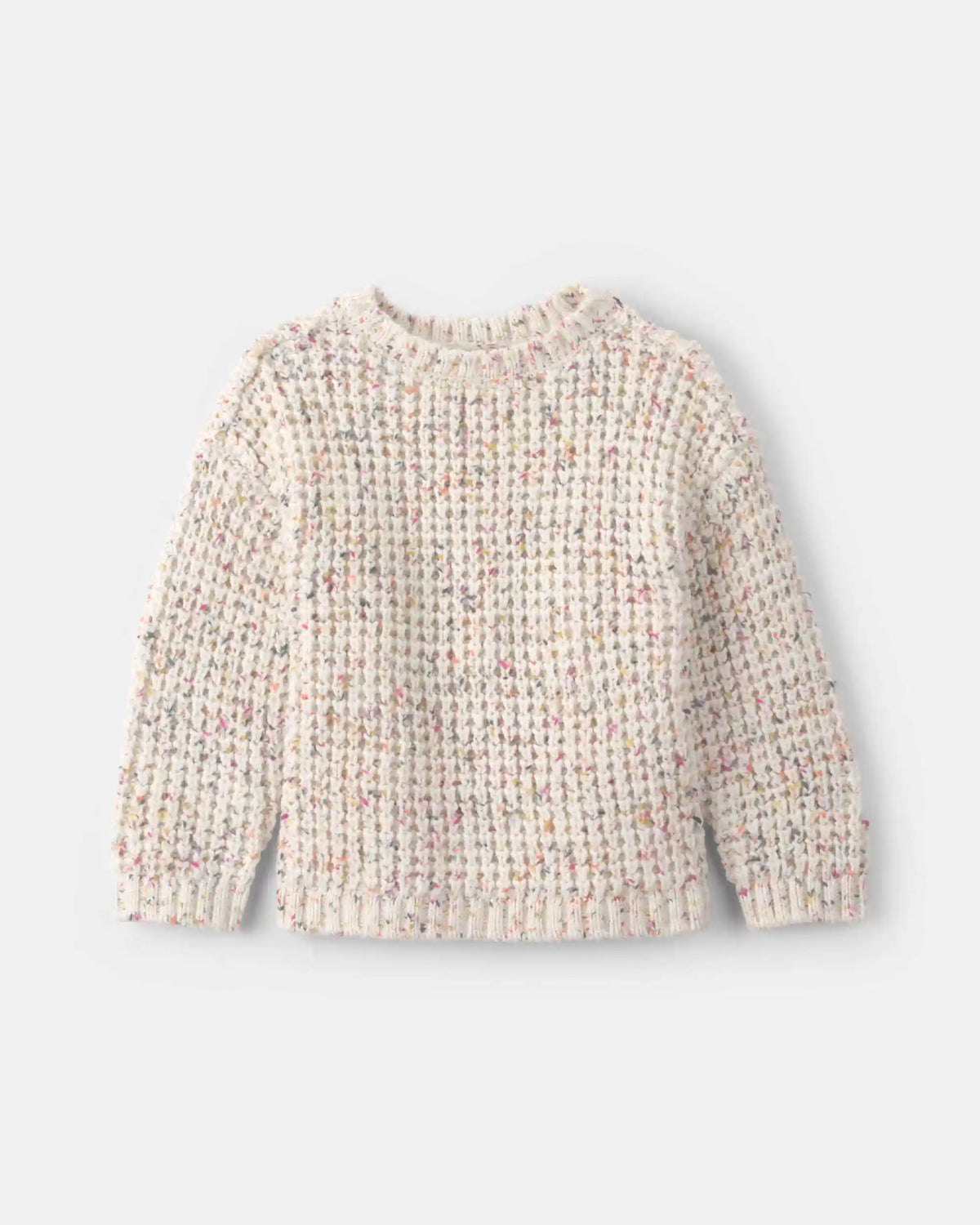 Toddler Girl Confetti Cable Knit Sweater - Cream