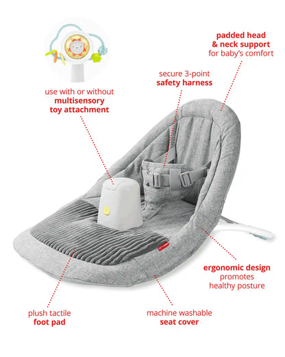 Silver Lining Cloud Upright Activity Floor Seat - Grey