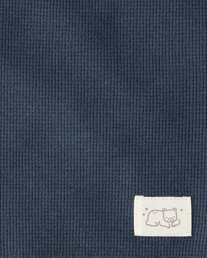 Baby 2-Pack Waffle Knit Blankets - Grey/Navy