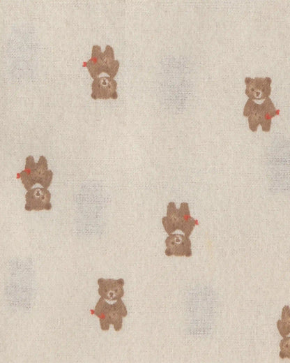 Baby 4-Pack Bear Receiving Blankets - Brown/Ivory