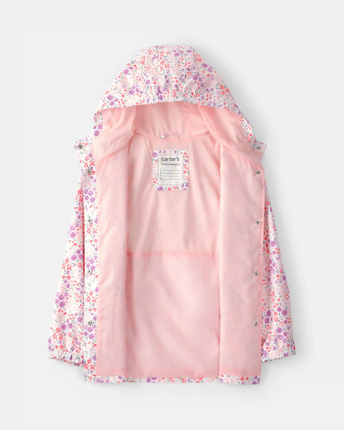 Girls Floral Raincoat - Pink