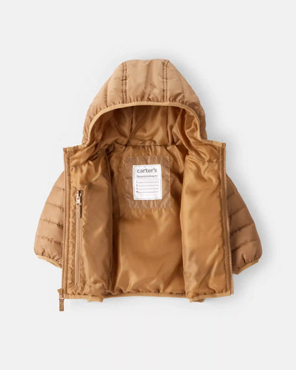 Baby Boy Midweight Packable Puffer - Brown