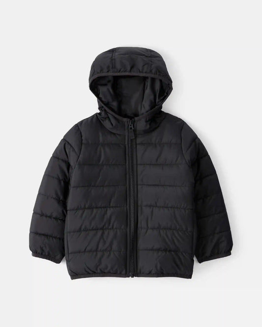 Toddler Boy Midweight Packable Puffer - Black