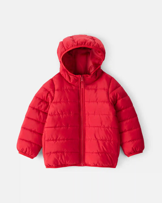 Toddler Boy Midweight Packable Puffer - Red