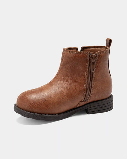 Toddler Girl Tassel Zip-Up Boots - Brown