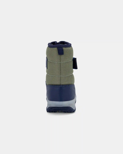Toddler Boy Color Block Snow Boots - Olive/Navy