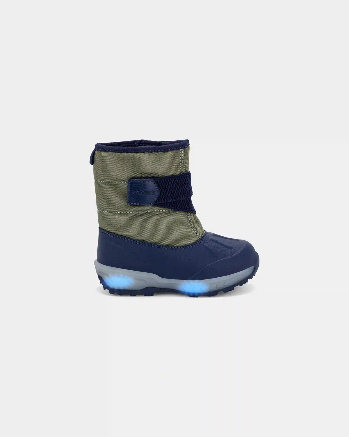 Toddler Boy Color Block Snow Boots - Olive/Navy