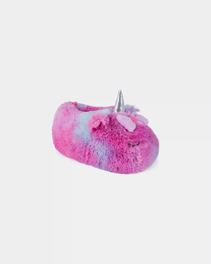Girls Unicorn Ombre Slippers - Pink/Blue
