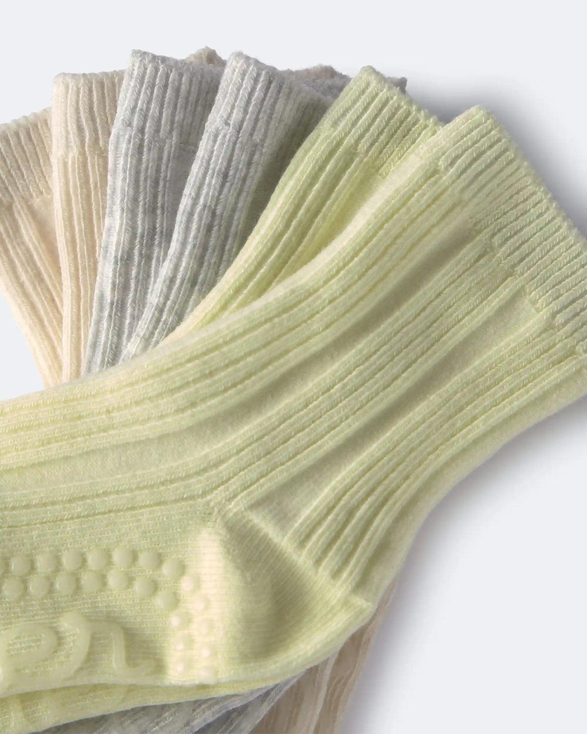 Toddler 3-Pack Crew Socks - Cream/Heather Grey/Yellow