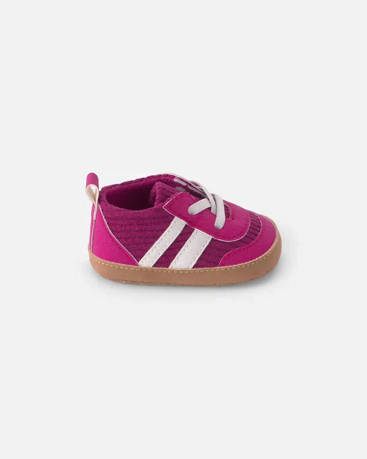 Baby Girl Striped Sneakers - Burgundy