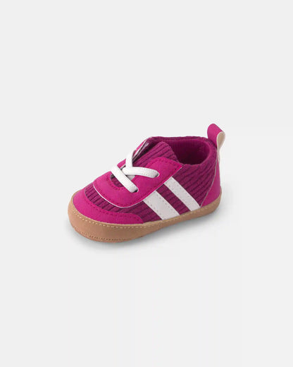 Baby Girl Striped Sneakers - Burgundy