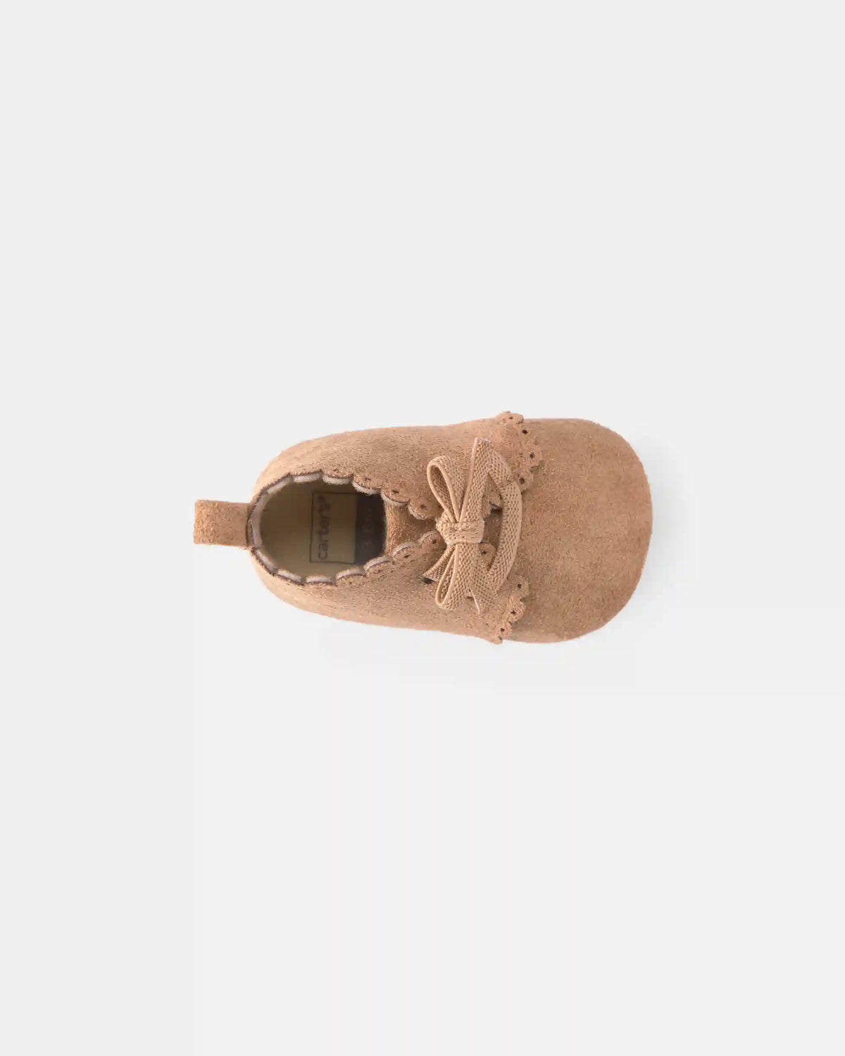Baby Girl Bow Mocassin Shoes - Tan