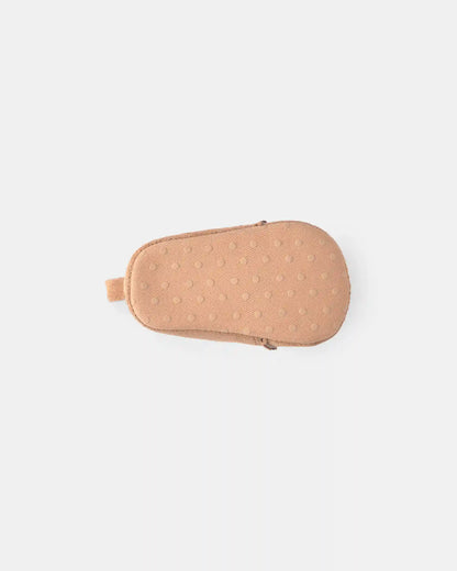 Baby Girl Bow Mocassin Shoes - Tan
