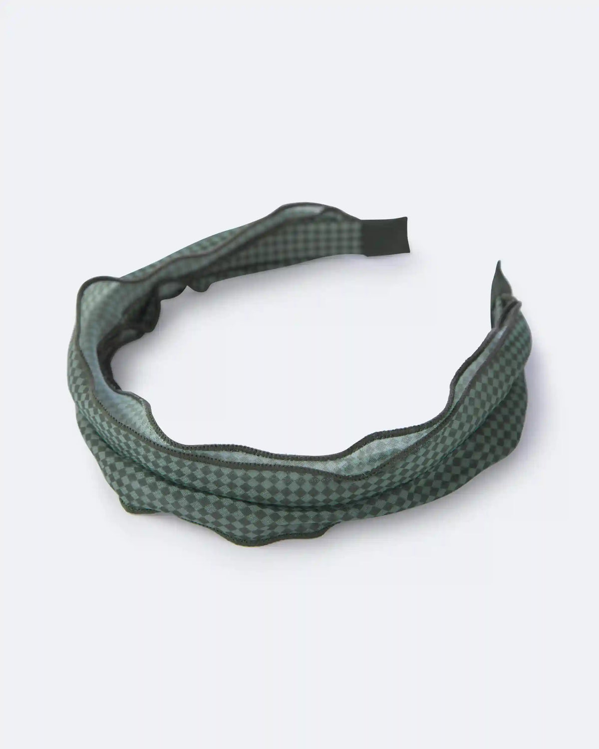 Toddler Girl Checkered Chiffon Headband - Green