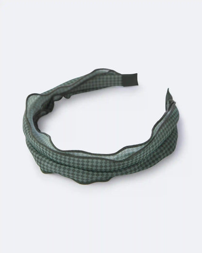 Toddler Girl Checkered Chiffon Headband - Green