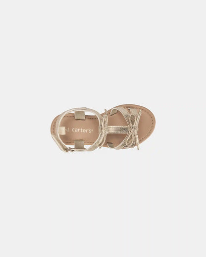Toddler Girl Metallic Bow Sandals - Gold