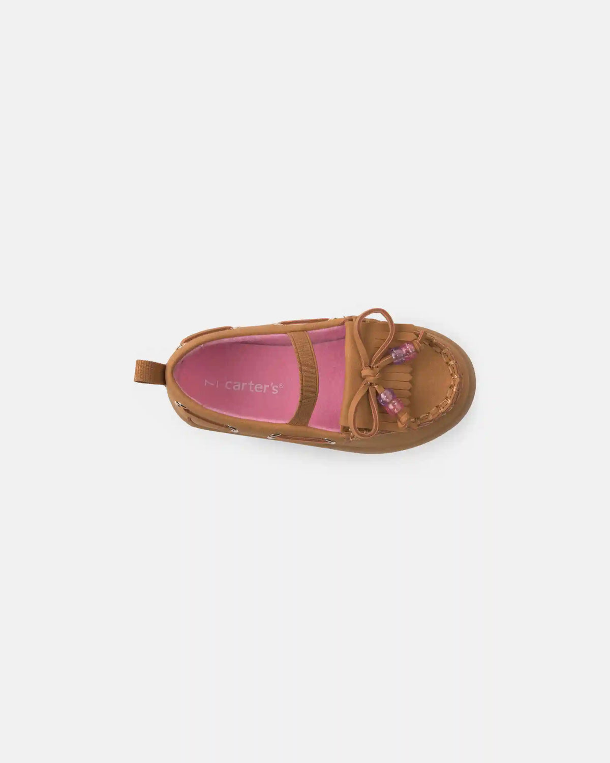 Toddler Girl Boat Shoes with Charm - Brown
