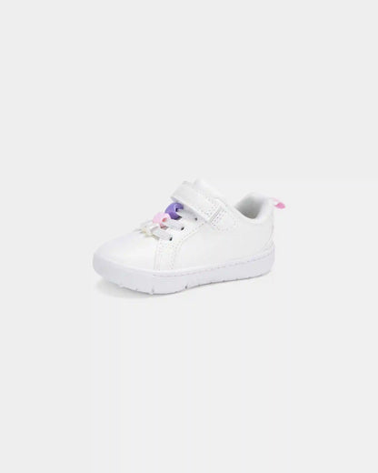 Baby Girl Every Step® First Walker Leopard Charm Sneakers - White