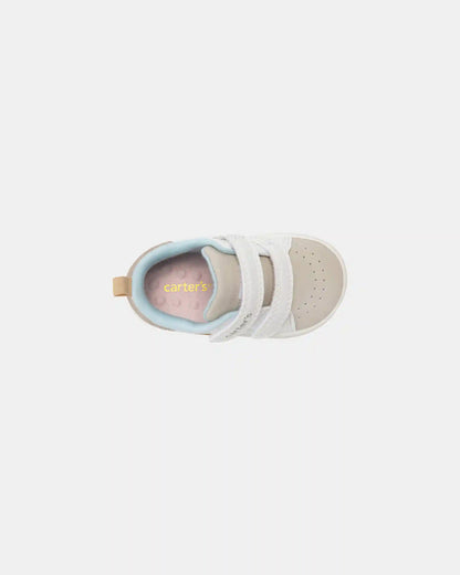 Baby Girl Every Step® First Walker Heart Casual Shoes - White/Tan