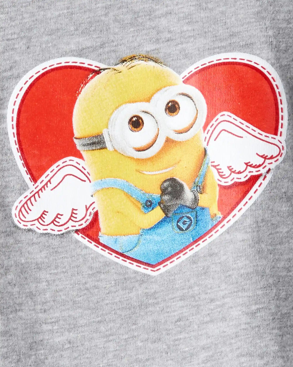 Boys Valentine's Day Minions Short-Sleeve Graphic Tee - Grey