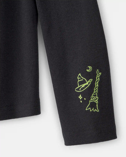 Girls Wicked Elphaba Rib Top - Black