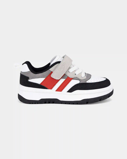 Toddler Boy Color Block Sneakers - Grey/Red