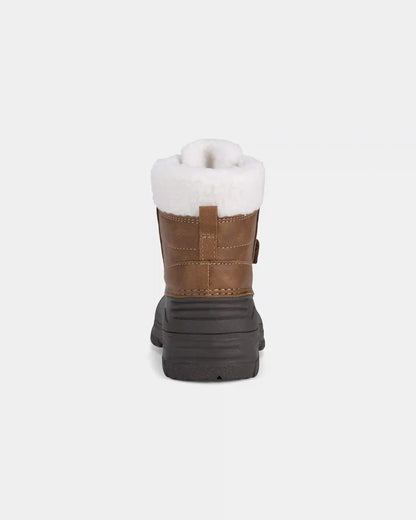 Boys Teddy Fleece Boots - Brown/Black