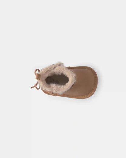 Baby Girl Teddy Fleece Boot - Brown
